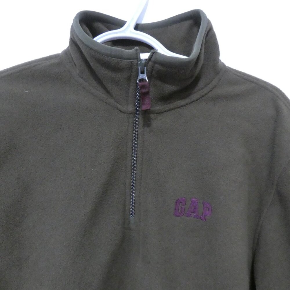 Y2K | GAP | medium | Olive Green Fleece Pullover Shirt